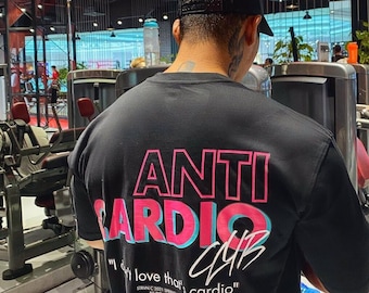 ANTI CARDIO Übergroßes T-Shirt Fitness-Studio Kleidung Männer