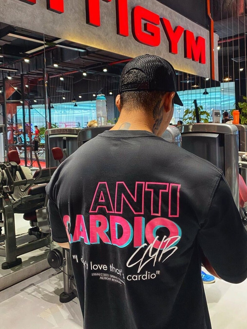 ANTI CARDIO Übergroßes T-Shirt Fitness-Studio Kleidung Männer Bild 1