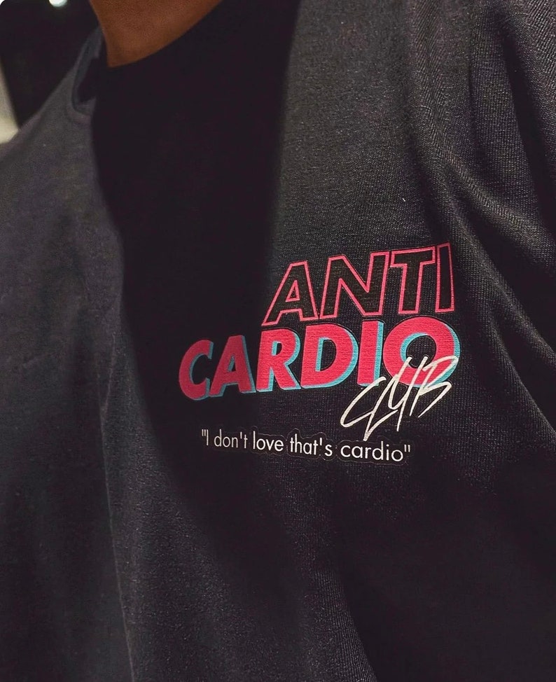 ANTI CARDIO Übergroßes T-Shirt Fitness-Studio Kleidung Männer Bild 3