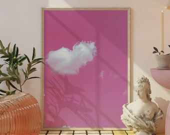 Sign from Angels 222 Wall Art, Aesthetic Pink Heart Digital Prints, Pink Cloud Digital Art, Aesthetic Angel Energy Wall Decor, Enchantment
