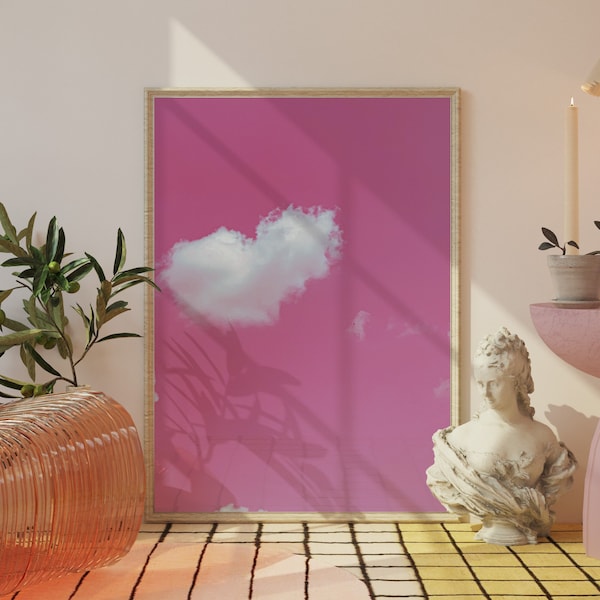 Sign from Angels 222 Wall Art, Aesthetic Pink Heart Digital Prints, Pink Cloud Digital Art, Aesthetic Angel Energy Wall Decor, Enchantment