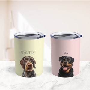 Custom Pet Tumbler Mug 10oz | Using Pet Photo +Name | Custom Dog Tumbler | Personalized Dog Cup | Custom Cat Tumbler | Custom Pet Travel Mug