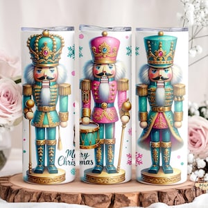 Christmas Nutcracker Tumbler, 20oz Skinny Coffee Tumbler Cup, Ballet Soldier Xmas Tumbler , Winter Happy New Year Drinkware, Holiday Gift