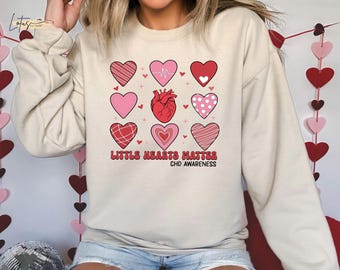 Little Hearts Matter CHD Awareness Shirt, We Wear Red Tshirt, Congenital Heart Disease Support Sweatshirt