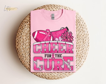 Chemise Cheer for the Cure, maillot de football contre le cancer du sein, cadeau cancer du sein, chemise de sensibilisation au cancer du sein, chemise Game Day, chemise de pom-pom girl