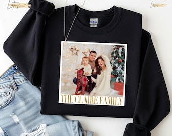 Custom Family Christmas Photo Sweatshirt, Personalized 2026 Holiday Sweater, Matching Family Xmas Outfit