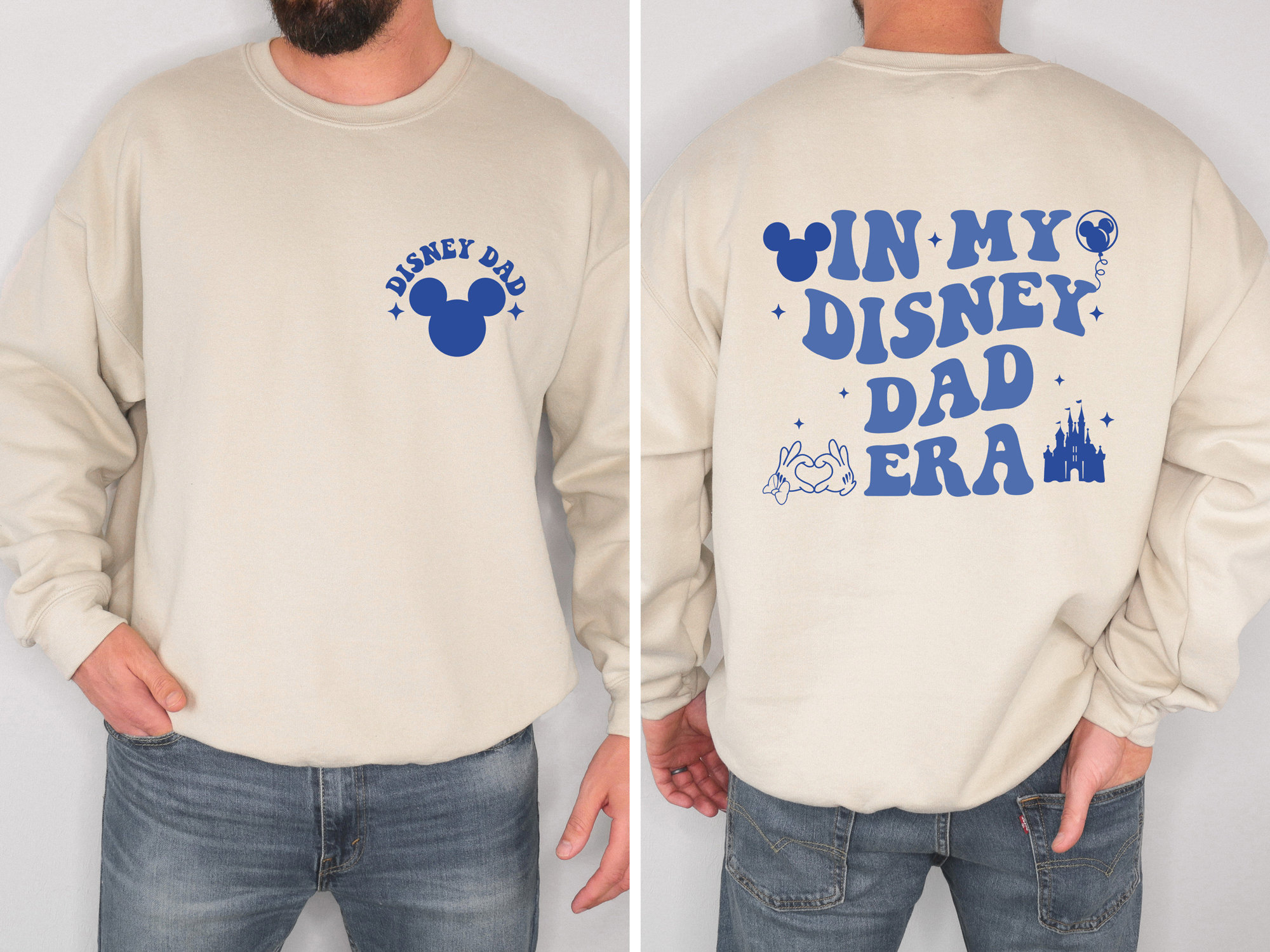 In My Disney Dad Era Sweatshirt, Disney Dad Double Sided Sweatshirts