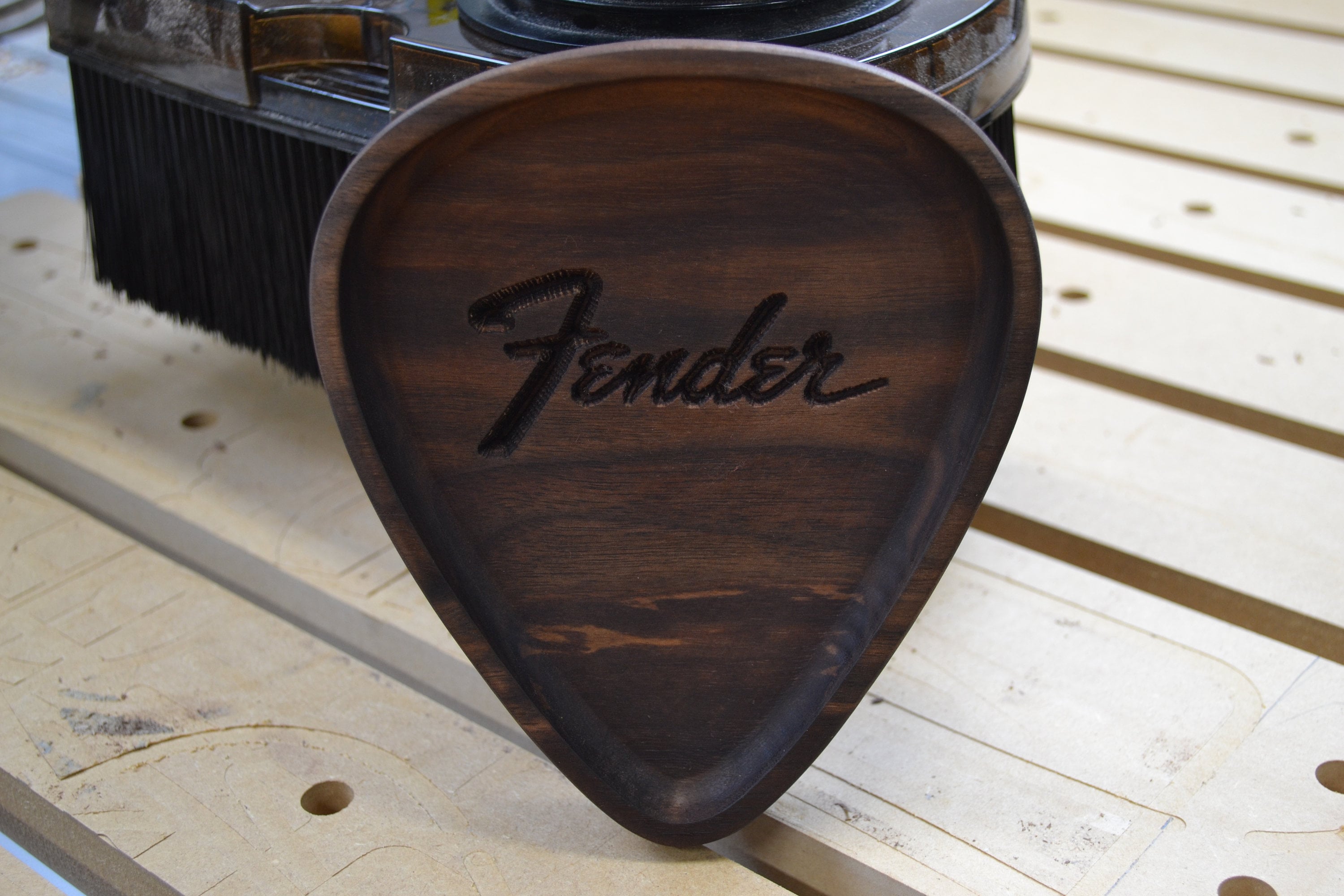 Walnut Fender Pick Catch-All Tray: Guitar Lover Gift