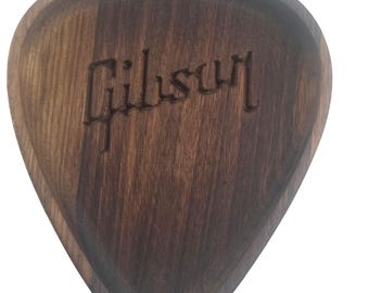 Walnut Guitar Pick Catch-All Tray: Fender Logo, Musician Gift