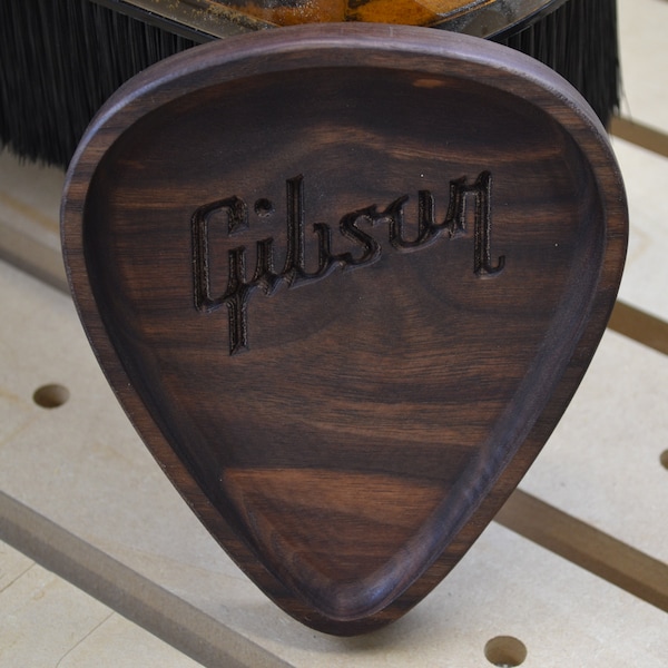 Gibson pick catch all tray made from walnut, fathers day gift, guitar player gift, birthday gift,