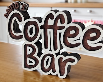 Coffee Bar Sign with Personalized Name