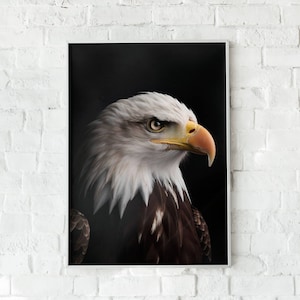 Intimidating Bald Eagle - The Epitome of Freedom and Majesty | Minimalist Digital Download PRINTABLE Wall Art