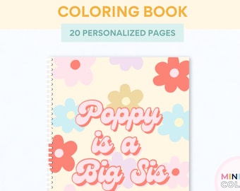 Personalized Big Sister Coloring Book | Custom New Sibling Gift