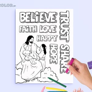 Jesus Coloring Page • Jesus printable for Kids • Jesus Activity • Primary Lesson Handout • Instant Download PDF