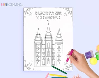 I Love to See the Temple Coloring Page • LDS Primary Printable • Temple Activity for Kids • Instant Download • Gospel Quiet Time PDF
