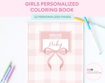 Personalized Girls Coloring Book: Custom Name, Dry-Erase Cover