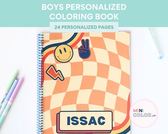 Boys Personalized Coloring Book - Gift for toddlers - Educational Gift for Kids - Customized gift for child