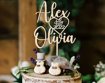 Personalised Wedding Mr & Mrs Cake Topper, Personalized Wooden Cake Topper, Custom Cake Topper, Wedding Cake Topper