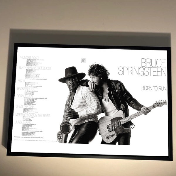 Bruce Springsteen - Born To Run - Couverture de musique rock classique Poster