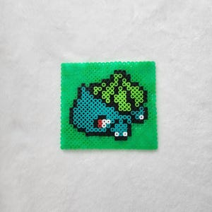 Posavasos de Bulbasaur con cuentas de Perler