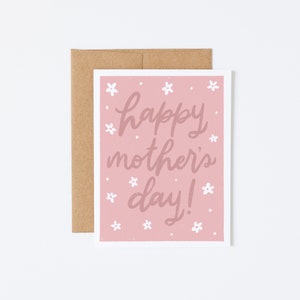 Carte de fête des mères ; Bonne fête des mères ; Carte rose