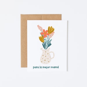 Para la Mejor Mama ; Tarjeta para Dia de la Madre ; Carte espagnole pour la fête des mères