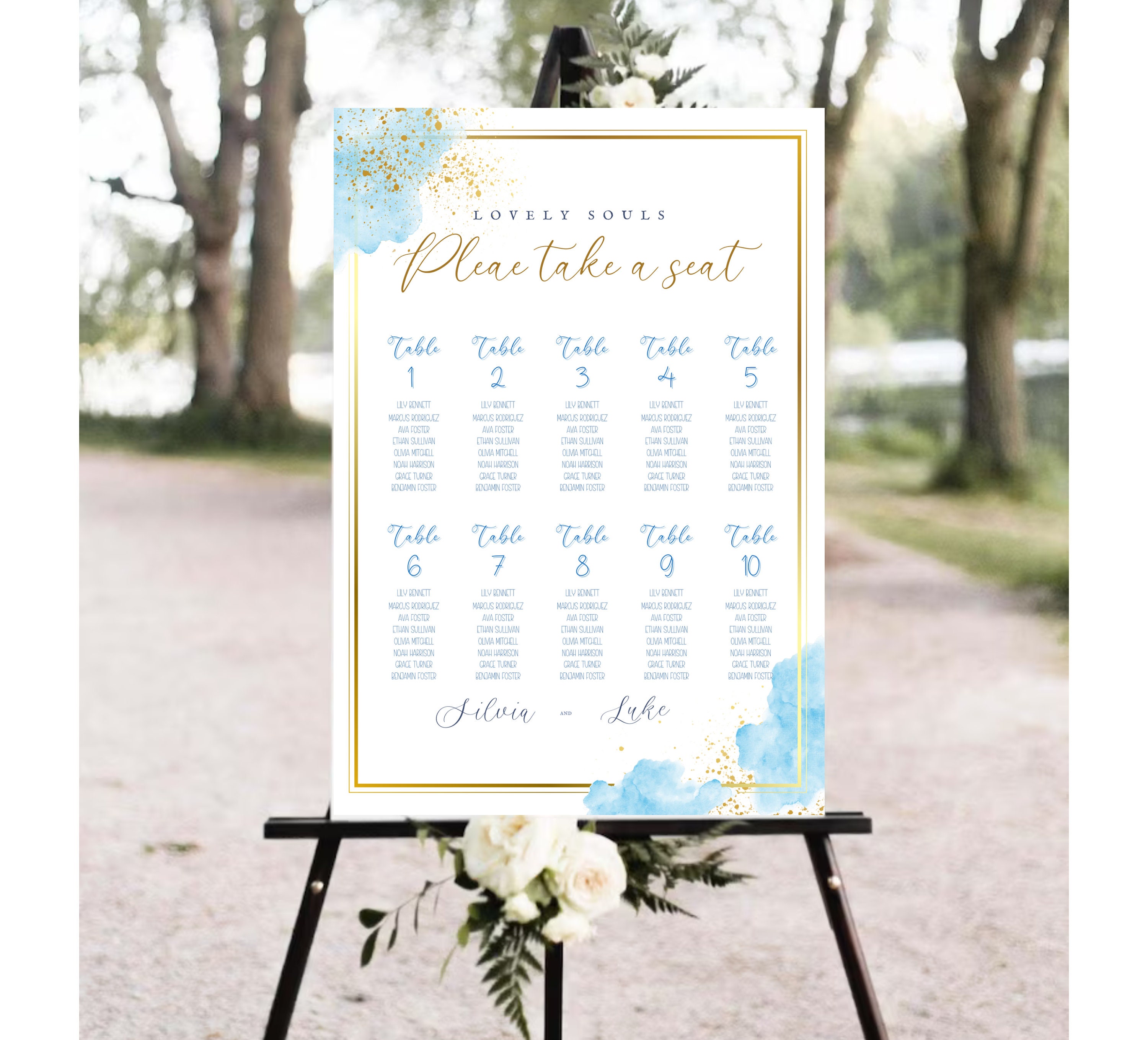 Modern Wedding Seating Chart, Classic Seating Chart Sign, Fully ...
