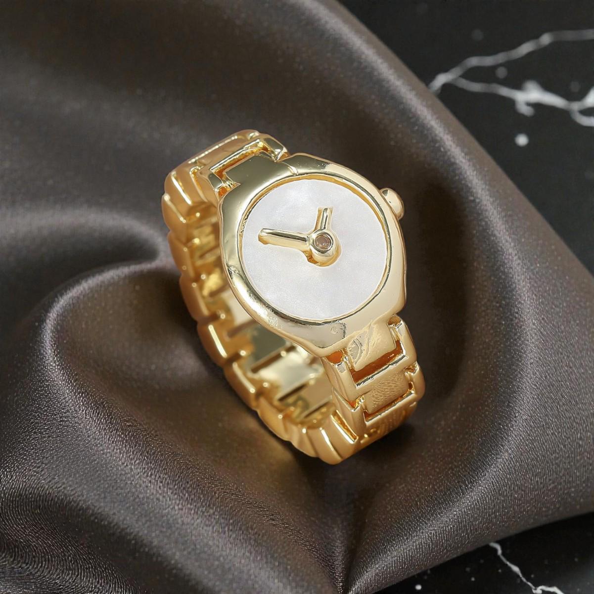 Montre Bracelet à Guichet Plaquée Or - Style Vintage - Marque 