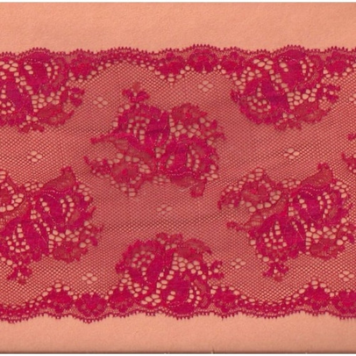 Light Red Lace Really Red Roses 6 1/2