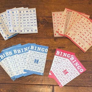 Authentieke vintage bingokaarten