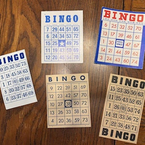 Authentische Vintage Bingo Karten