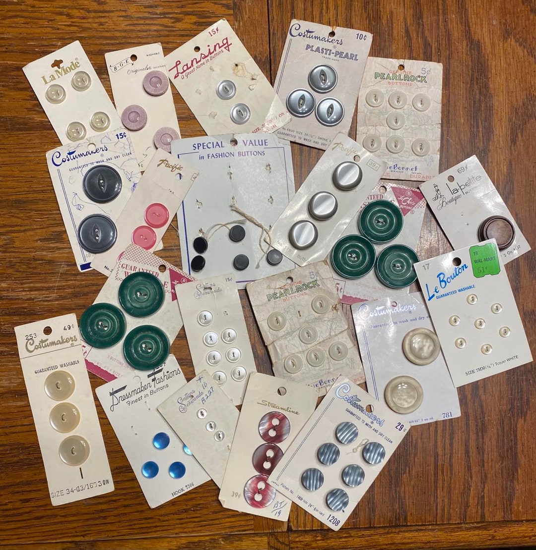 Vintage Button Cards Etsy