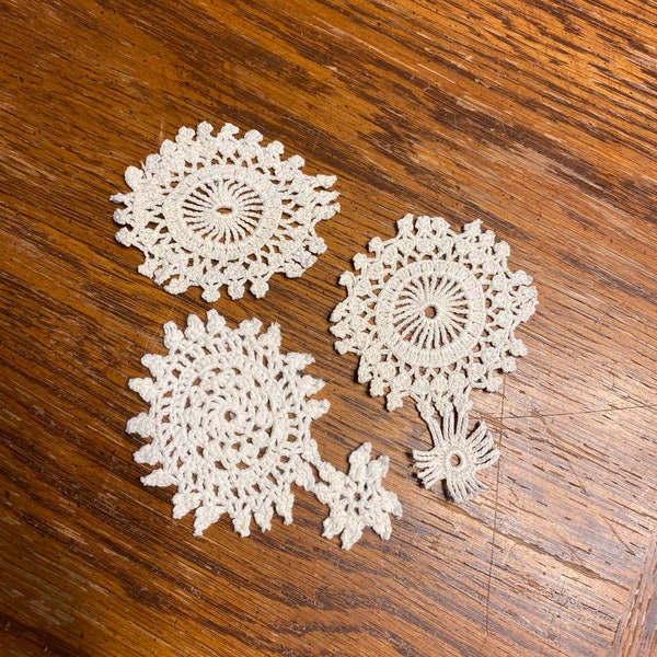 Vintage Hand Crocheted Doilies 2" - 3"