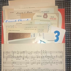 Bolsa de surpresas com bolso de música vintage costurado à mão