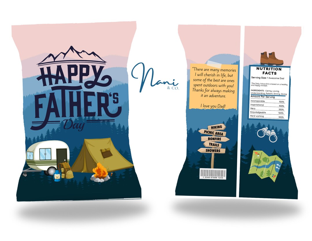 Happy Father's Day Chip Bag Father's Day Gift Etsy