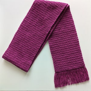 Crochet Scarf, Hand Knitted Scarf,  Nordic Scarf,  Spring/Winter Gifts, Scarf with Tassel