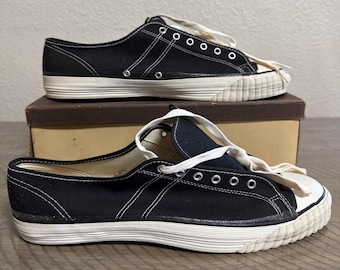 Zapatillas de baloncesto vintage de lona negra de los años 50 y 60, talla 14 para hombre, fabricadas en EE. UU.