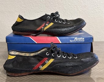 Zapatillas de ciclismo/carreras BATA Biker vintage de los años 70, talla 13 de EE. UU.