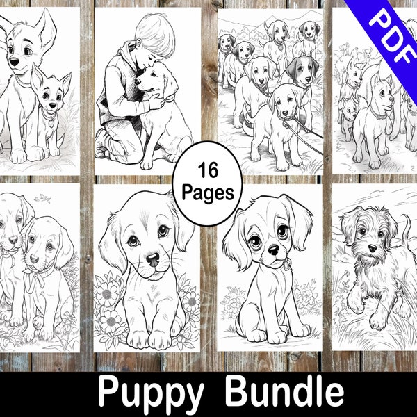 Kleurplaten Puppy Kleurplaten voor kinderen Activiteitenboek Fun Dog Coloring Fun