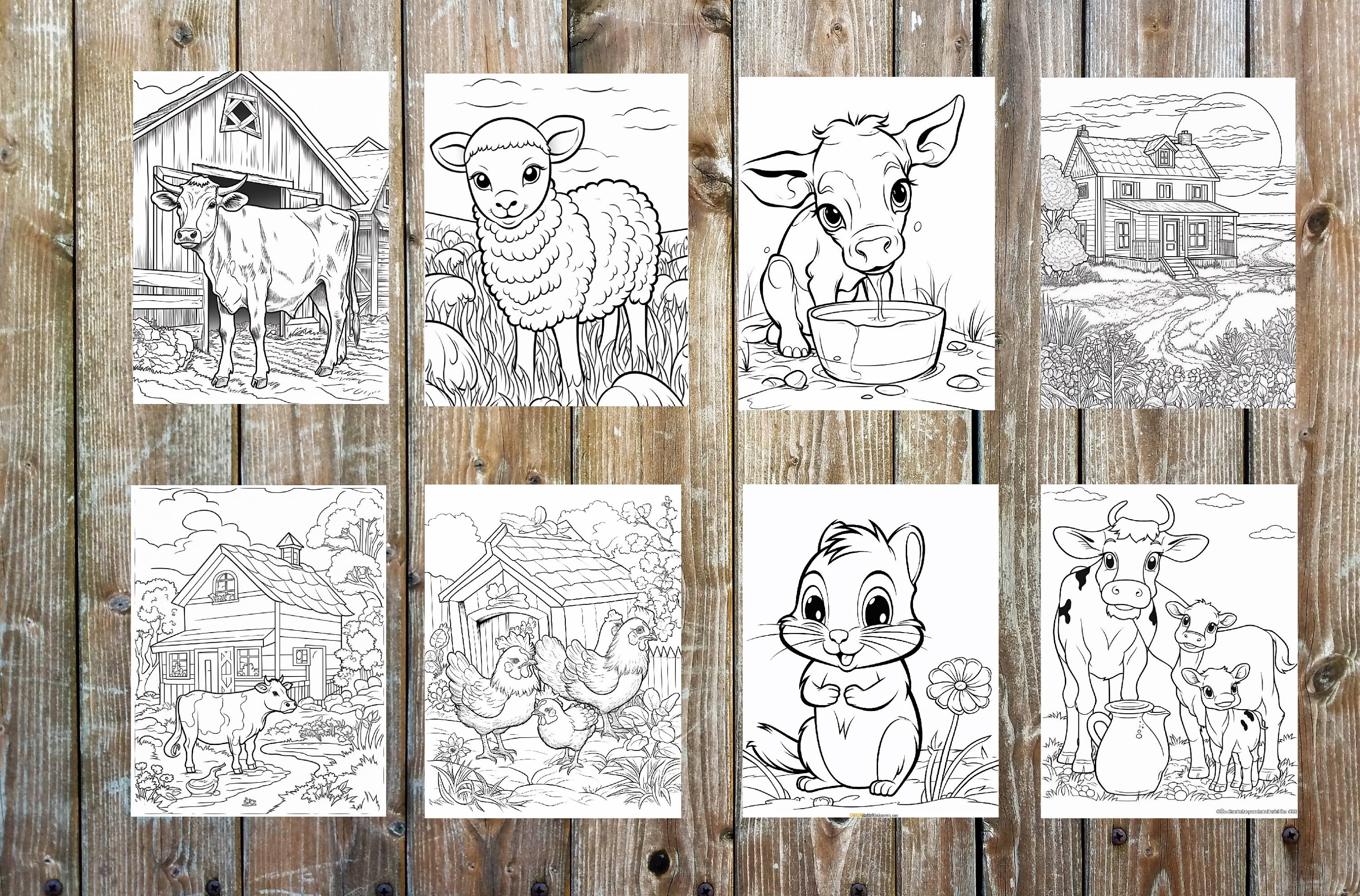 Coloring Pages Farm Animal Coloring Pages for Kids Activity Book Fun ...
