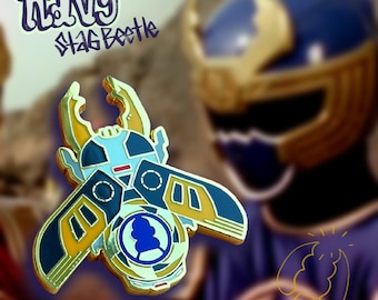 Navy Thunder Ranger Morpher Anstecknadel aus Hartemaille: Power Rangers Ninja Storm Sammlerstück, Hirschkäfer