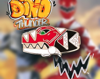 Red Ranger Morpher Anstecknadel aus Hartemaille: Power Rangers Dino Thunder Sammlerstück