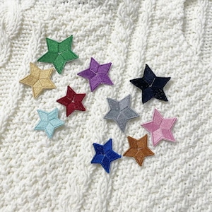 10 pcs Set Colorful Embroidered Stars with all 10 Eras, Iron Patches Ready to Apply