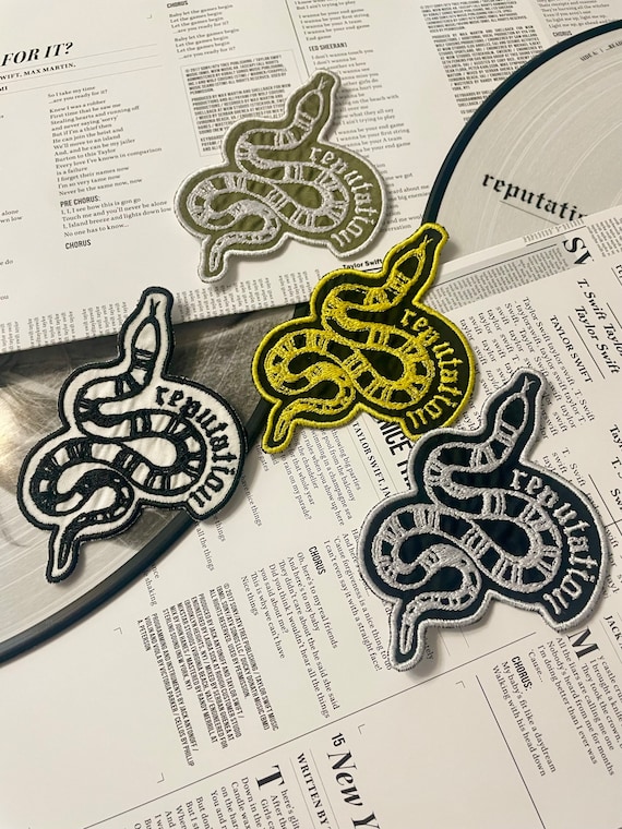 Reputation Snake Themed Embroidered Patches, Iron Patches Ready to Apply 