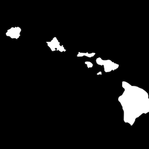 Hawaiian Islands Adhesive Vinyl Decal - Vehicles window, laptops, walls, kitchenware - Hawaii Assorted colors