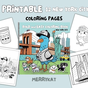 New York City Coloring Pages - 12 Printable Dog Lover Activities, Instant Download PDF