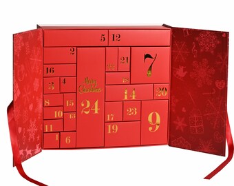 Luxury Advent Calendar -  Beautiful hand crafted advent calendar with 24 pull out draws to hold surprise daily treats