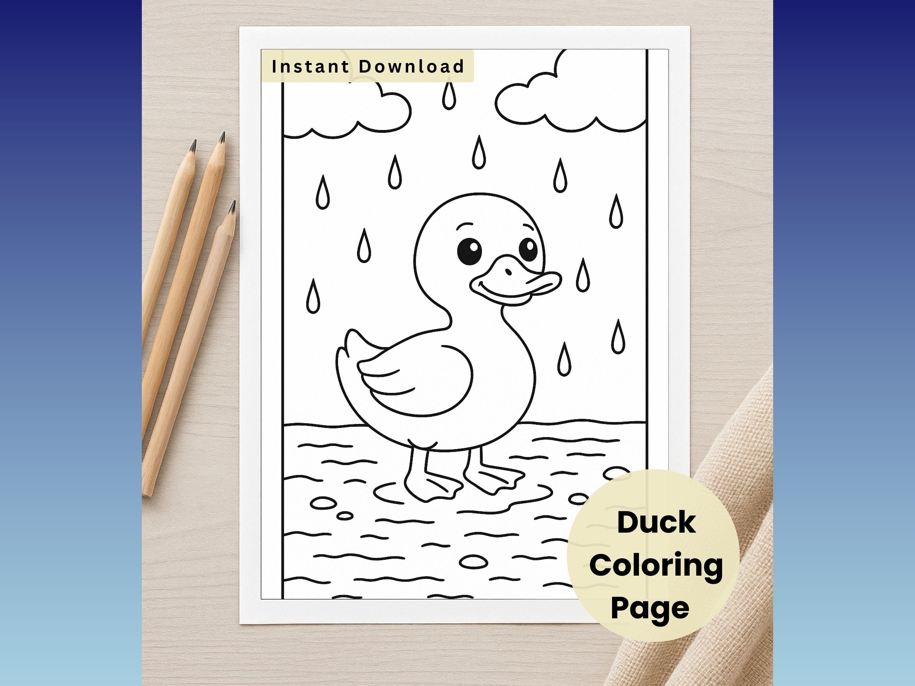 Página para colorear de pato - Etsy México, image size:3000x2250