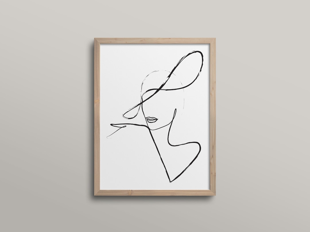 Female Line Art, Minimalist Woman Dress Wall Art, Printable Wall Decor ...