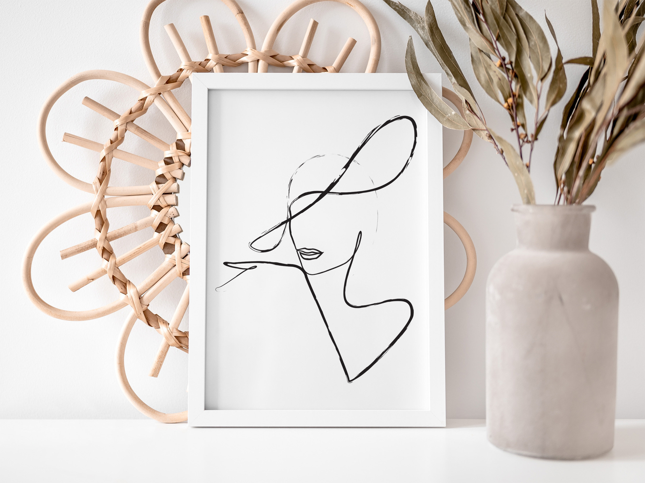 Female Line Art, Minimalist Woman Dress Wall Art, Printable Wall Decor ...